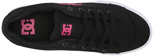 DC girls Chelsea Skate Shoe, Black/Pink Stencil, 12 Little Kid US