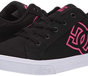 DC girls Chelsea Skate Shoe, Black/Pink Stencil, 12 Little Kid US