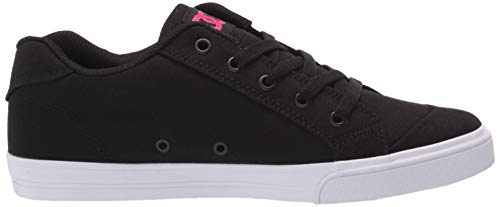 DC girls Chelsea Skate Shoe, Black/Pink Stencil, 12 Little Kid US