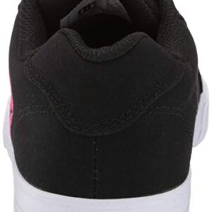 DC girls Chelsea Skate Shoe, Black/Pink Stencil, 12 Little Kid US