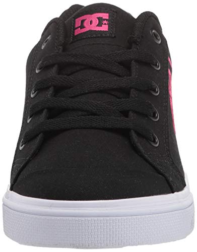 DC girls Chelsea Skate Shoe, Black/Pink Stencil, 12 Little Kid US