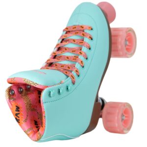 Lenexa Savanna Roller Skates for Ladies - Indoor/Outdoor Quad Skates for Women and Girls (Teal, Ladies 9)