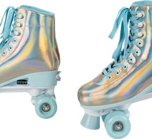 GEM QUAD ROLLER SKATES - Holographic Blue, Size 7-10