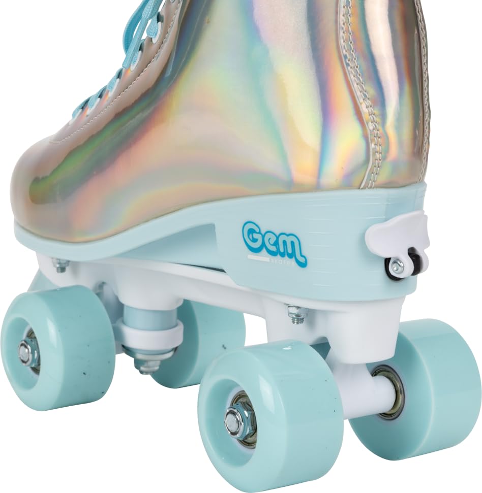 GEM QUAD ROLLER SKATES - Holographic Blue, Size 7-10