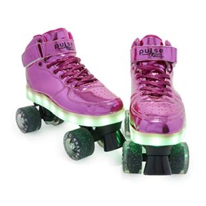 chicago skates pulse light up quad skates, women's adult sizes, pink, 6 (crs710-06)
