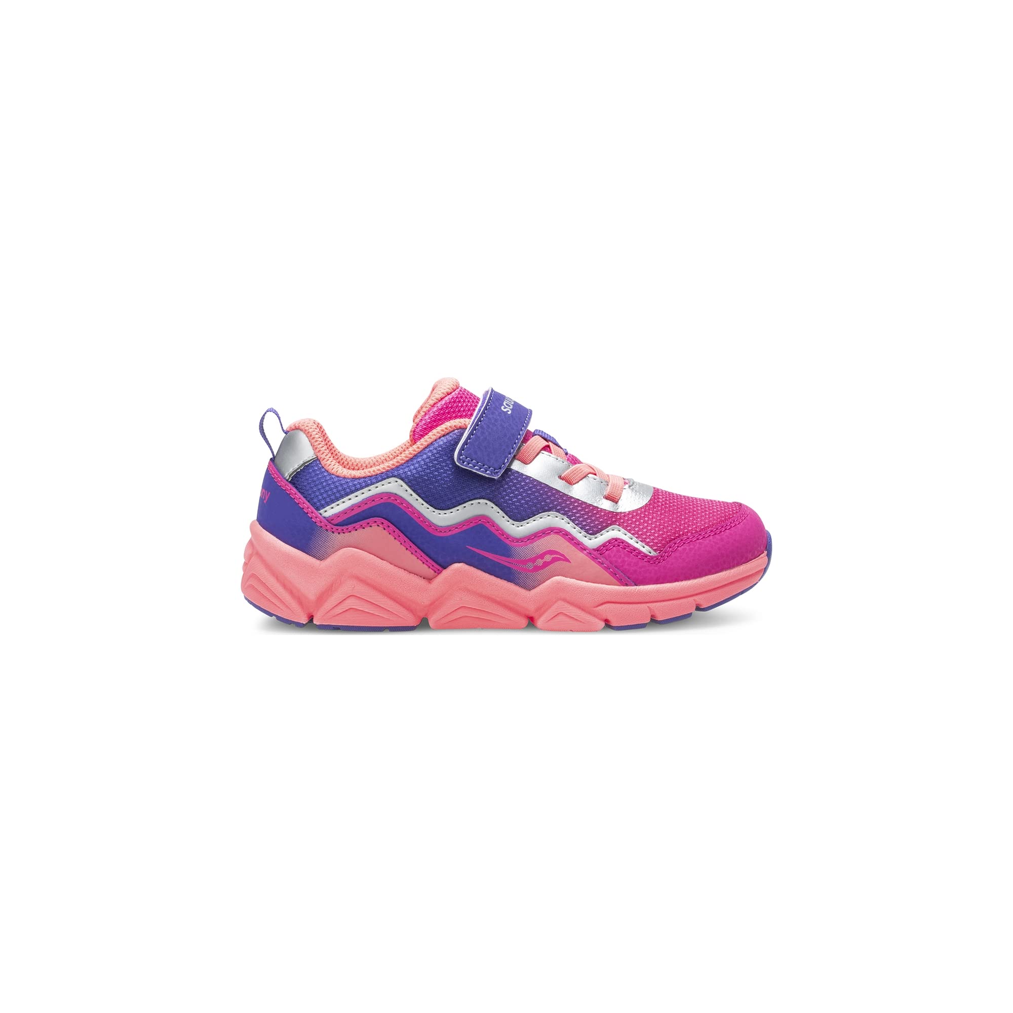 Saucony Girls Flash A/C 2.0 Sneaker, Pink/Purple, 4.5 Big Kid