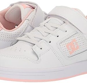 DC Girls Unisex-Child Manteca 4 V Casual Skate Shoe, White/Pink, 13 Little Kid