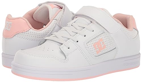 DC Girls Unisex-Child Manteca 4 V Casual Skate Shoe, White/Pink, 13 Little Kid