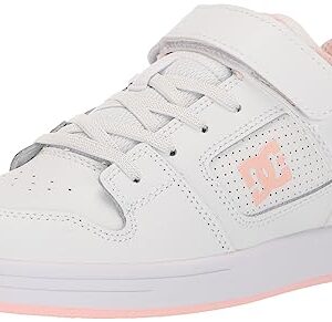 DC Girls Unisex-Child Manteca 4 V Casual Skate Shoe, White/Pink, 13 Little Kid