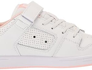 DC Girls Unisex-Child Manteca 4 V Casual Skate Shoe, White/Pink, 13 Little Kid