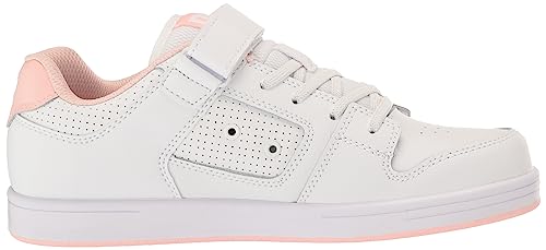 DC Girls Unisex-Child Manteca 4 V Casual Skate Shoe, White/Pink, 13 Little Kid