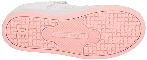 DC Girls Unisex-Child Manteca 4 V Casual Skate Shoe, White/Pink, 13 Little Kid