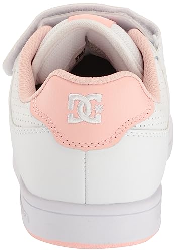 DC Girls Unisex-Child Manteca 4 V Casual Skate Shoe, White/Pink, 13 Little Kid