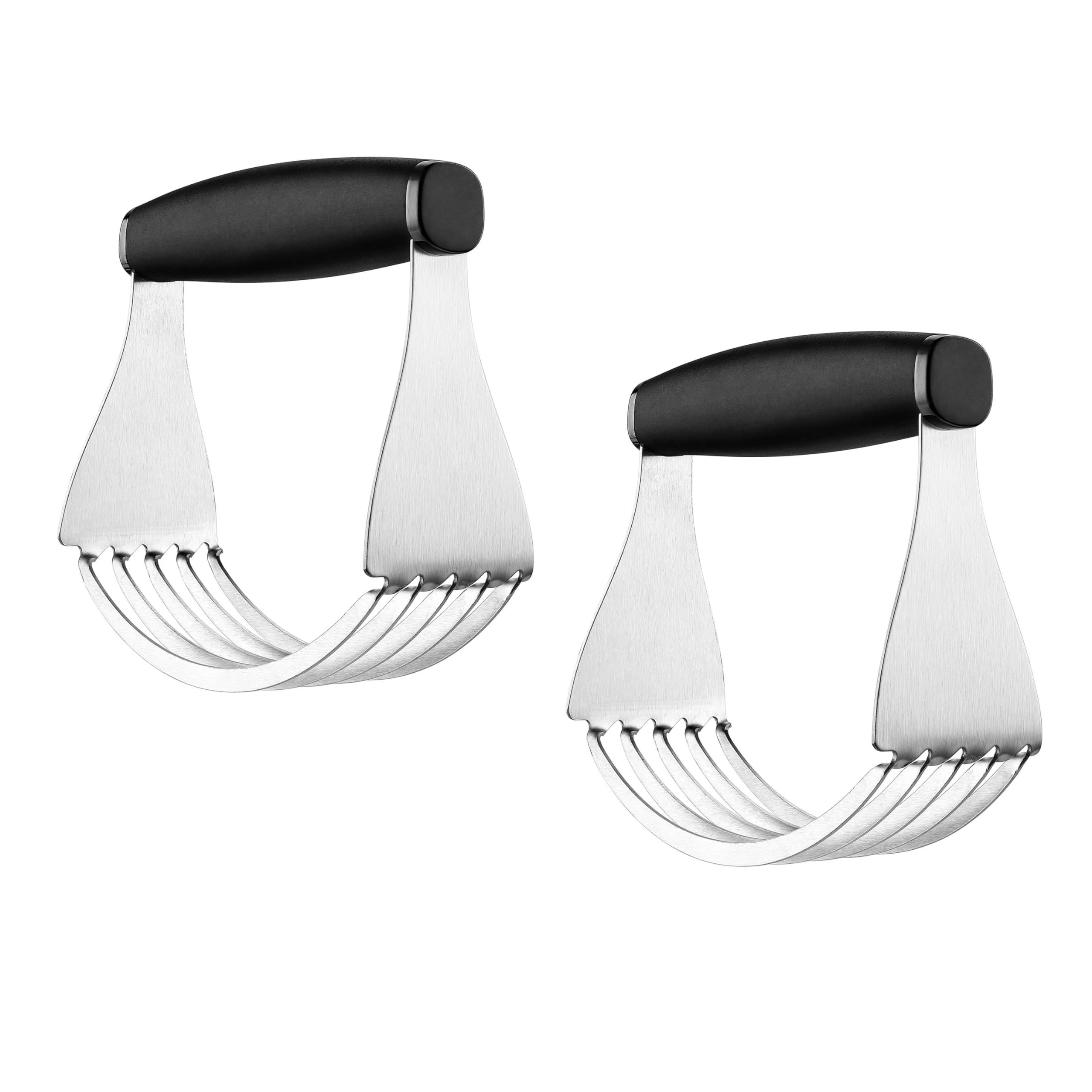 Spring Chef XL Dough Blender For Baking, Heavy Duty Pastry Blender, Stainless Steel Pastry Cutter Tool with Sharp Blades, Dough Mixer, Butter Cutter for Easy Mixing, Dishwasher Safe - 2 Pack - Black