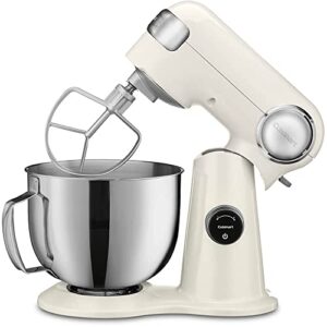 Cuisinart SMD-50CRM Precision Pro 5.5-Quart Digital Stand Mixer with 12-Speeds, 3 Preprogrammed Food Prep Settings, Mixing Bowl, Chef's Whisk, Flat Mixing Paddle, Dough Hook, and Splash Guard, Cream