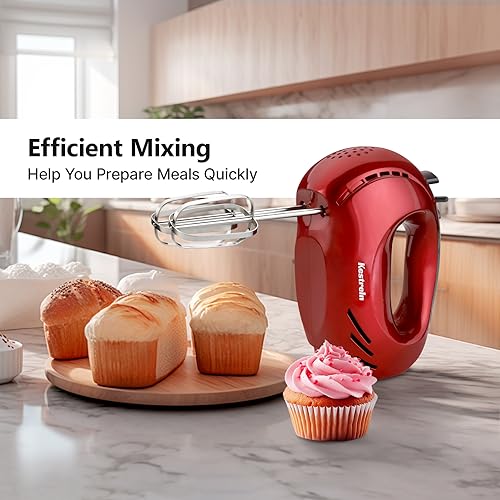 Hand Mixer Electric,Kestreln 5-Speed Electric Mixers, 350W Turbo Powerful Mixers with 4 Stainless Steel Accessories for Kitchen baking Cake, Easy Mixing for Mashed Potatoes