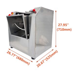 INTSUPERMAI 110V Commercial Dough Mixer Machine 15 KG Kneading Capacity Electric Food Mixer Flour Mixer1500W/2HP for Dough Mixing Kneading