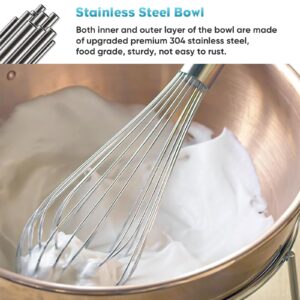 Coolcook 5 QT Stainless Steel Mixing Bowls for Kitchenaid, Compatible with Kitchenaid Tilt-Head Stand Mixers, Easy to Clean Mixers Bowls for Kitchenaid(5 QT)