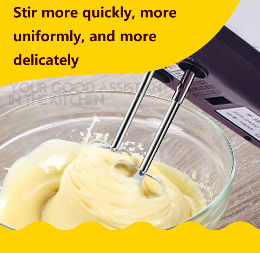 SFXFJ Hand Mixer Electric, 7 Speeds, 100 Watts, 110 Voltage, Stainless Steel Rods, Dough Hooks & Mixer Beaters for Dressings, Frosting, Meringues & More, High Capacity Whisk, White