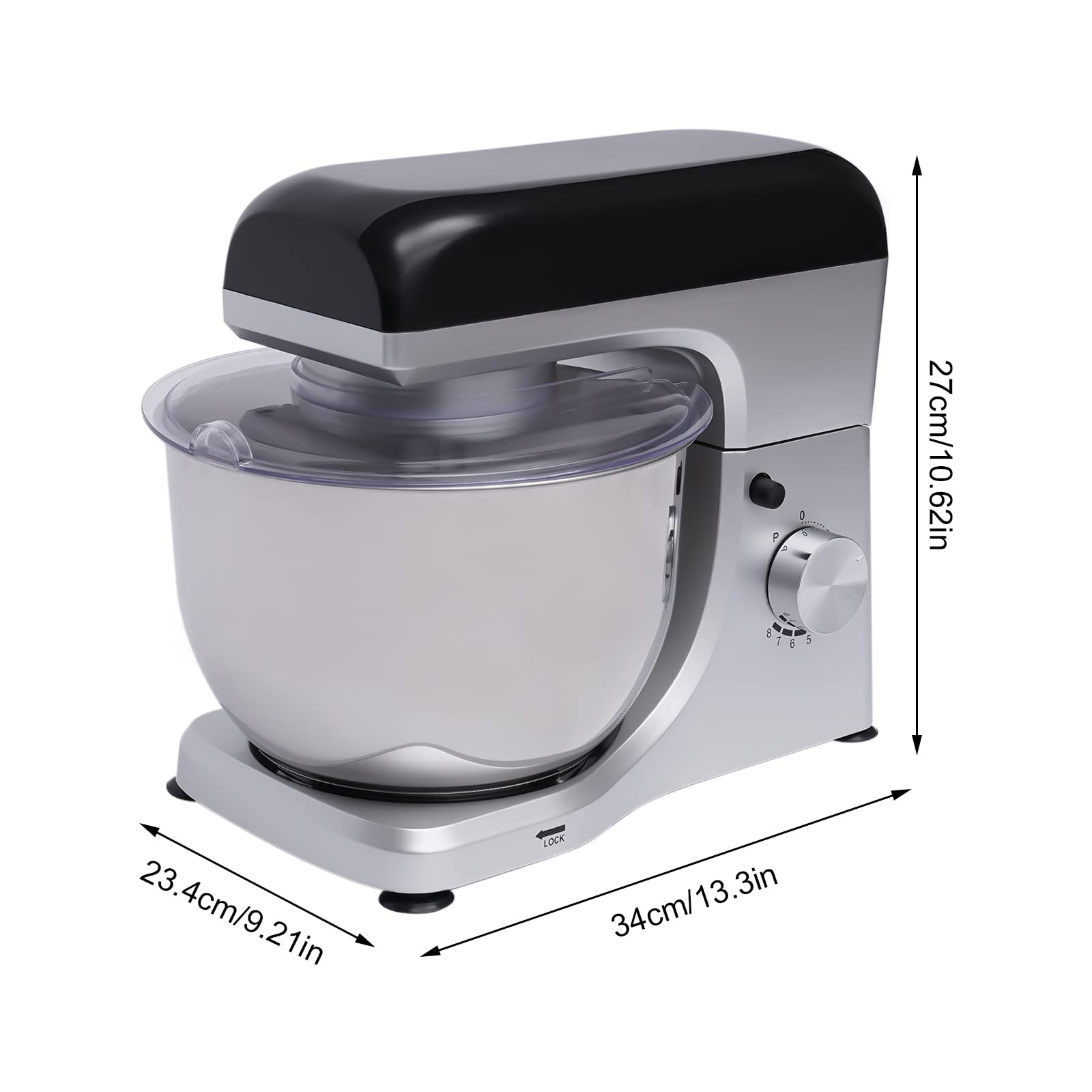 Fermoirper Stand Mixer 4.8Qt Electric Mixer for Dough, Salads, Cream, and More 8 Speeds Tilt-Head Design Stainless Steel Mixing Bucket 1000W Motor Perfect for Culinary Enthusiasts and Home Baker