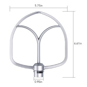 Subtle Silver Coated Dough Hook for Acekool Polished Stainless Steel Flat Beater for Kitchenaid 7L Tilt-Stand Mixer Attachments for Kitchen Paddle, Baking,Pastry, Mixing Accessory,Dishwasher Safe