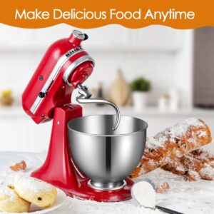 Dough Hook&Stainless Steel Spiral Dough Hook for 4.5 QT Tilt-Head Stand Mixer Kitchenaid Stand Mixer