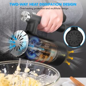 Hand Mixer Electric, Mixer Electric Continuously Variable Speed Control Mixers Kitchen Handheld, Eject Button / 5 Stainless Steel Accessories/Turbo Boost/Self-Control Speed for Baking Cake Egg Cream