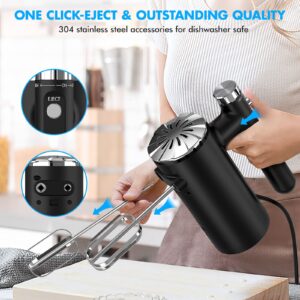 Hand Mixer Electric, Mixer Electric Continuously Variable Speed Control Mixers Kitchen Handheld, Eject Button / 5 Stainless Steel Accessories/Turbo Boost/Self-Control Speed for Baking Cake Egg Cream