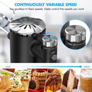 Hand Mixer Electric, Mixer Electric Continuously Variable Speed Control Mixers Kitchen Handheld, Eject Button / 5 Stainless Steel Accessories/Turbo Boost/Self-Control Speed for Baking Cake Egg Cream