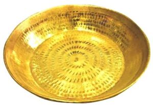 will and weaves indian traditional brass hammered dough mixer atta parant size -14 inch parat dough maker