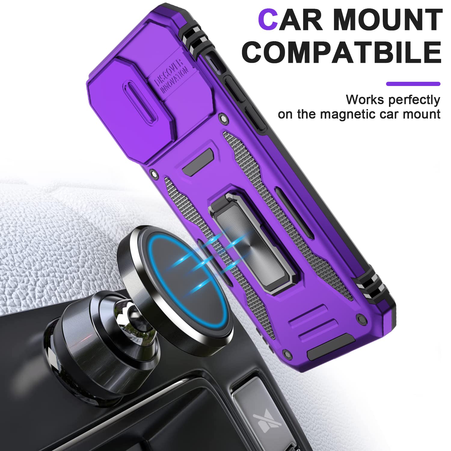 AUPAI iPhone 14 Pro Max Case with Camera Cover,iPhone 14 Pro Max Cover with Screen Protector Heavy Duty Military Grade Protective Phone Case with Kickstand for Apple iPhone 14 Pro Max Purple