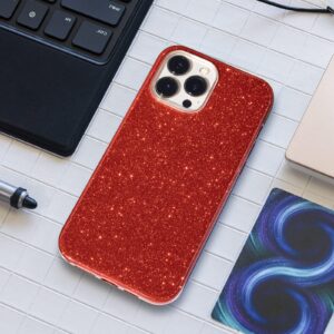 MATEPROX Compatible with iPhone 14 Pro Max Case Bling Sparkle Cute Girls Women Protective Christmas Cases Cover for iPhone 14 Pro Max 6.7" 2022 (Red)