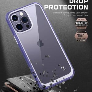 SUPCASE Unicorn Beetle Style Series Case for iPhone 14 Pro Max 6.7 Inch (2022), Premium Hybrid Protective Slim Clear Case (Mauve)