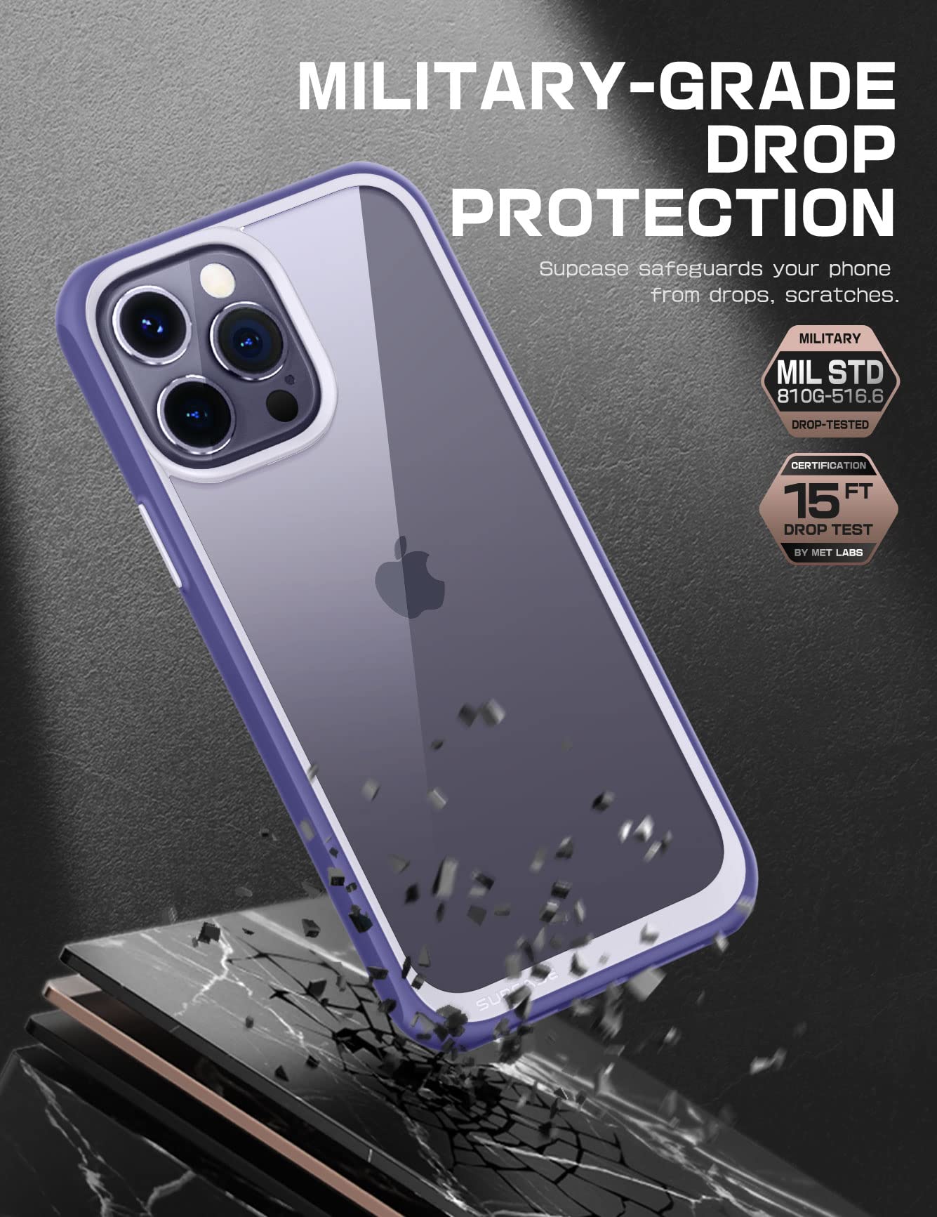 SUPCASE Unicorn Beetle Style Series Case for iPhone 14 Pro Max 6.7 Inch (2022), Premium Hybrid Protective Slim Clear Case (Mauve)