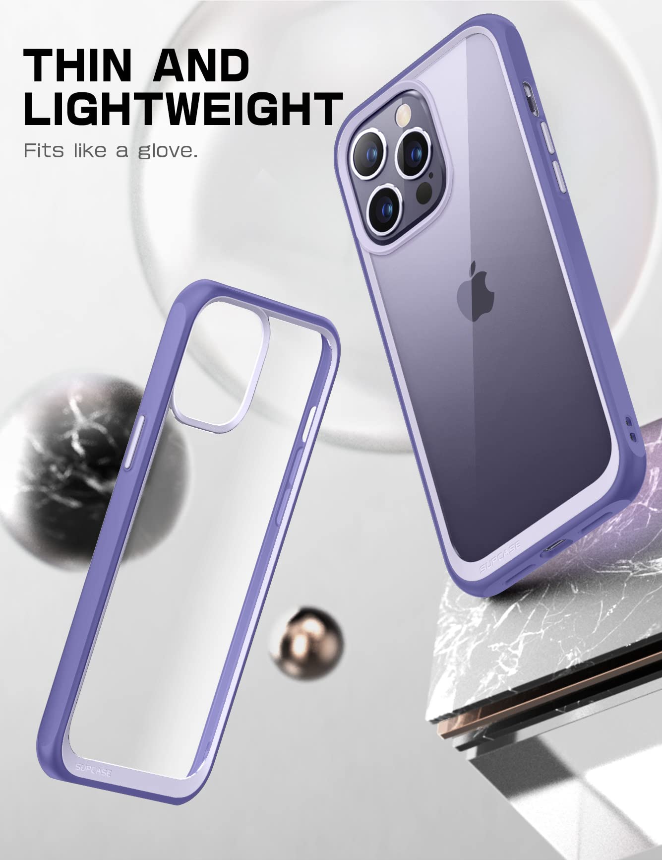 SUPCASE Unicorn Beetle Style Series Case for iPhone 14 Pro Max 6.7 Inch (2022), Premium Hybrid Protective Slim Clear Case (Mauve)