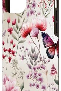 iPhone 14 Pro Max Case Flower Printed Butterfly Cover Protective Cover Phone Case