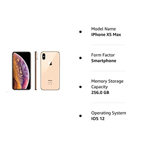 Apple iPhone XS Max, US Version, 256GB, Gold - GSM Carriers (Renewed)