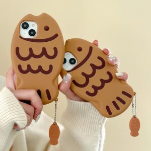 VOIV Phone Case Compatible with iPhone 14 Pro Max 6.7 inch Cute Kawaii Taiyaki Shockproof Protective Cover Ultra Slim Brown