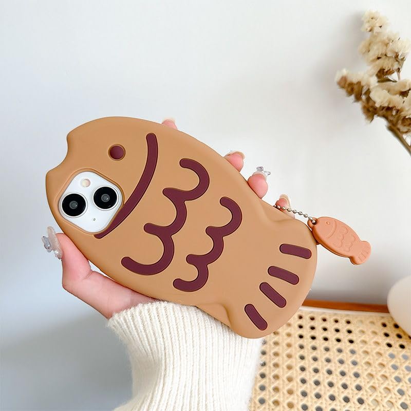 VOIV Phone Case Compatible with iPhone 14 Pro Max 6.7 inch Cute Kawaii Taiyaki Shockproof Protective Cover Ultra Slim Brown