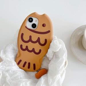 VOIV Phone Case Compatible with iPhone 14 Pro Max 6.7 inch Cute Kawaii Taiyaki Shockproof Protective Cover Ultra Slim Brown