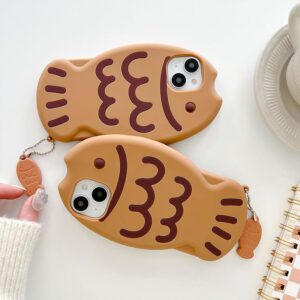 VOIV Phone Case Compatible with iPhone 14 Pro Max 6.7 inch Cute Kawaii Taiyaki Shockproof Protective Cover Ultra Slim Brown