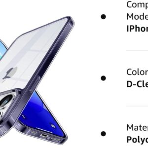 Clear for iPhone 14 Pro Max Case Compatible with Magsafe Military Grade Tested Hard PC with Soft Edges Cover Slim Shockproof Case for 14 Pro Max 6.7 Inch Clear