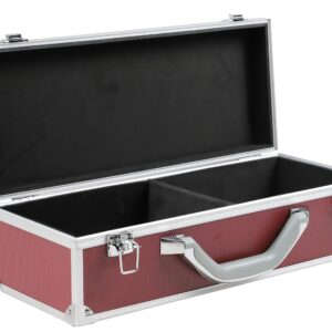 Ursae Minoris Elite Burgundy/Red Aluminum Case with 2 Compartments for US Proof Sets, Mint Sets, Postage Stamps in Glassines, Currency in Sleeves, Top loaders and Other Treasures