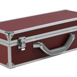 Ursae Minoris Elite Burgundy/Red Aluminum Case with 2 Compartments for US Proof Sets, Mint Sets, Postage Stamps in Glassines, Currency in Sleeves, Top loaders and Other Treasures