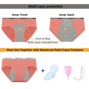 Nalwort Teen Girls Period Underwear Menstrual Period Panties Leak-Proof Cotton Protective Briefs Pack of 6