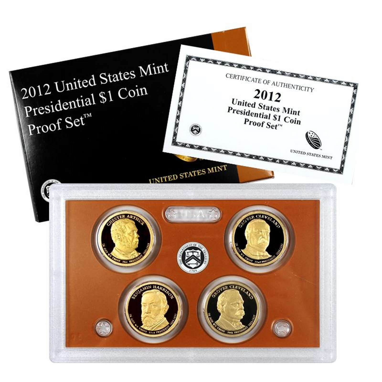 2012 S 4pc Presidential Dollars Proof Set Set Uncirculated