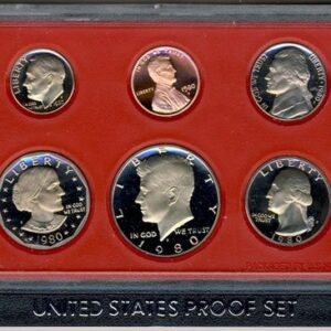 1980 S Clad Proof 5 Coin Set in Original Government Packaging Proof