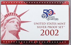 2002 s u.s. mint 10-coin silver proof set - ogp box & coa proof