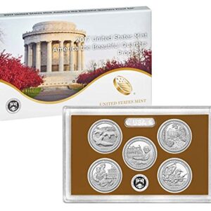 2017 S America the Beautiful 2017 Quarter Proof Set Complete With Box And COA Perfect Uncirculated