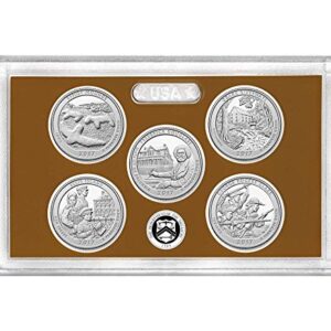 2017 S America the Beautiful 2017 Quarter Proof Set Complete With Box And COA Perfect Uncirculated